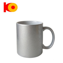 Creative 11oz matte silver coffee low temperature sprayed porcelain mug